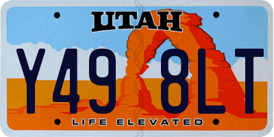 UT license plate Y498LT