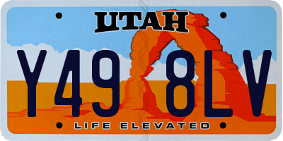 UT license plate Y498LV