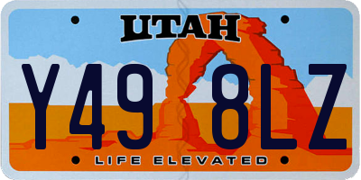 UT license plate Y498LZ