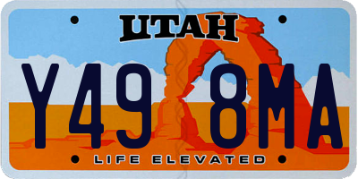 UT license plate Y498MA