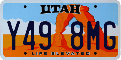 UT license plate Y498MG