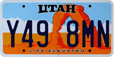 UT license plate Y498MN