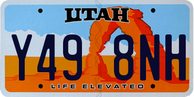 UT license plate Y498NH