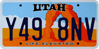 UT license plate Y498NV
