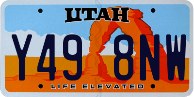 UT license plate Y498NW