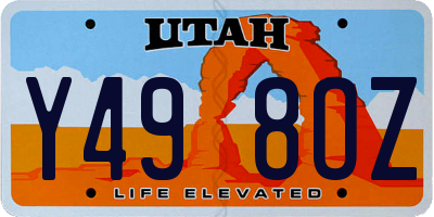 UT license plate Y498OZ