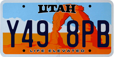 UT license plate Y498PB