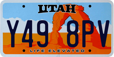 UT license plate Y498PV