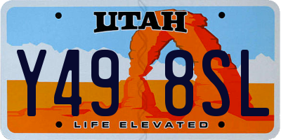 UT license plate Y498SL