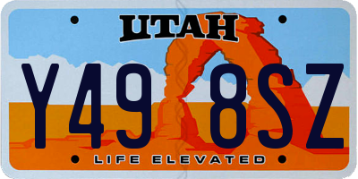 UT license plate Y498SZ