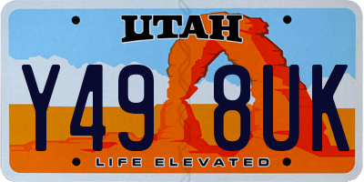 UT license plate Y498UK