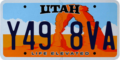 UT license plate Y498VA