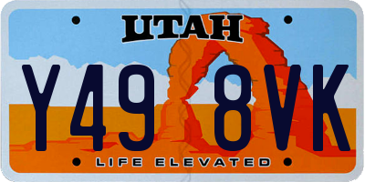 UT license plate Y498VK