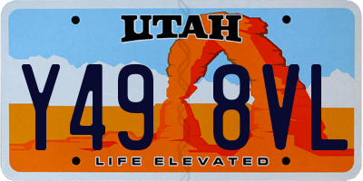 UT license plate Y498VL