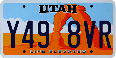 UT license plate Y498VR
