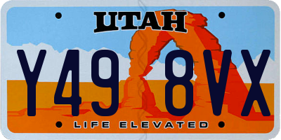UT license plate Y498VX