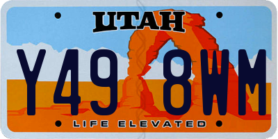 UT license plate Y498WM
