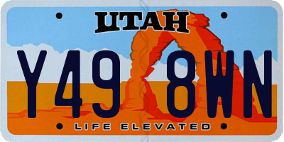 UT license plate Y498WN