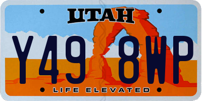 UT license plate Y498WP