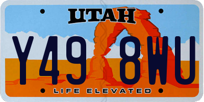 UT license plate Y498WU