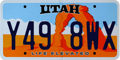 UT license plate Y498WX