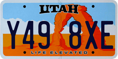 UT license plate Y498XE