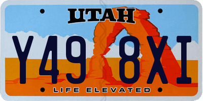UT license plate Y498XI