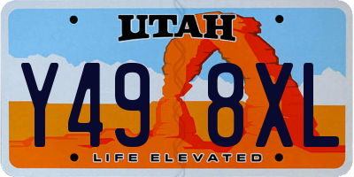 UT license plate Y498XL