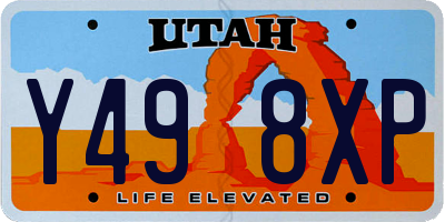 UT license plate Y498XP