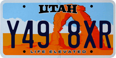 UT license plate Y498XR