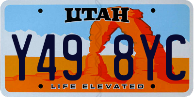 UT license plate Y498YC