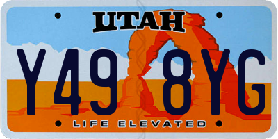 UT license plate Y498YG