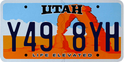 UT license plate Y498YH