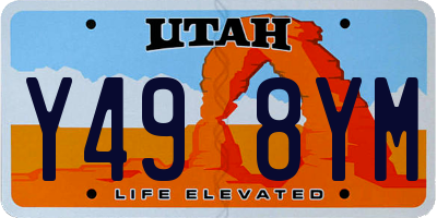UT license plate Y498YM