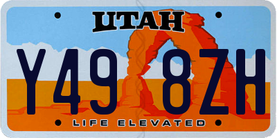 UT license plate Y498ZH