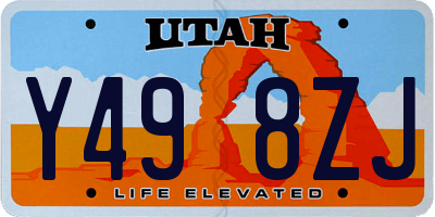 UT license plate Y498ZJ
