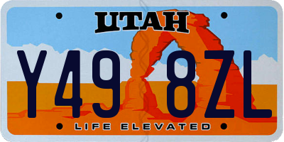 UT license plate Y498ZL