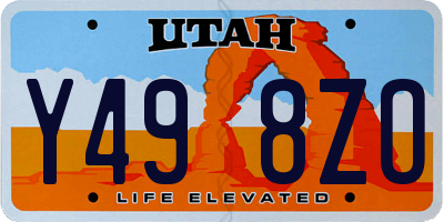UT license plate Y498ZO