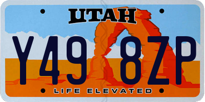 UT license plate Y498ZP