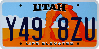 UT license plate Y498ZU