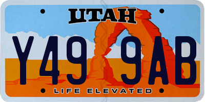 UT license plate Y499AB