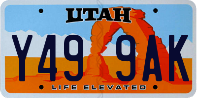 UT license plate Y499AK