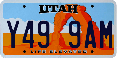 UT license plate Y499AM