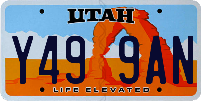 UT license plate Y499AN