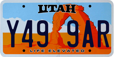 UT license plate Y499AR