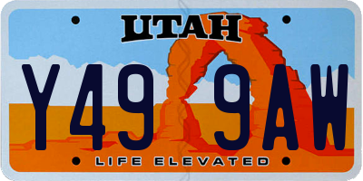UT license plate Y499AW
