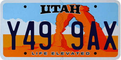 UT license plate Y499AX