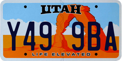 UT license plate Y499BA