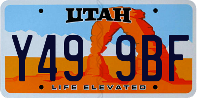 UT license plate Y499BF