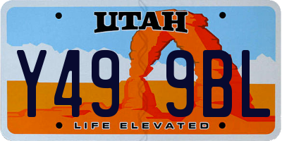 UT license plate Y499BL